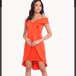 BLACK HALO EVE BY LAUREL BERGMAN ORANGE  DRESS, SIZE 2